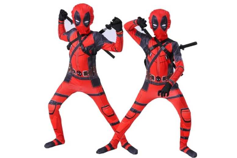 Deadpool Kids Costume – 100% Polyester, Unisex, Ages 4-17, Fun Prints | Wowcher