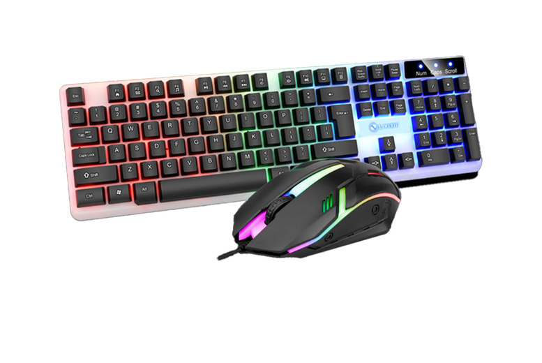 RGB Mechanical Gaming Keyboard & Mouse Combo - Customisable Lighting, Fast Response, eSports Ready | Wowcher