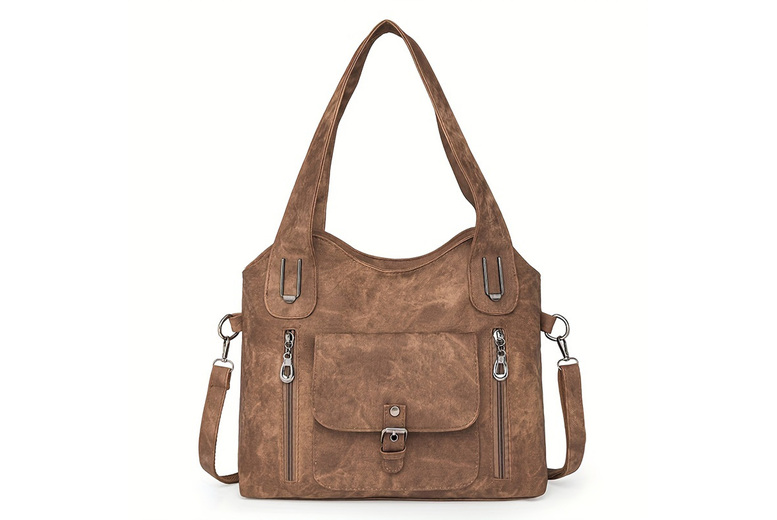 Retro Women’s Tote Bag – Timeless Style in Brown, Black, Blue & Khaki | Wowcher