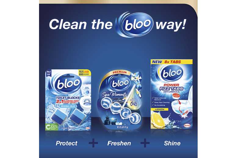 Bloo Spa Moments Vitality Toilet Rim Block – Deep Cleaning, Anti-Limescale, Essential Oil Freshener, 6/12 Pack | Wowcher