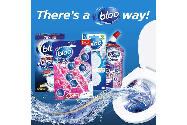 Bloo Power/Colour Active Toilet Rim Block – Floral Freshness, Anti-Limescale, Long-Lasting Scent (Pack of 5/6/10/12) | Wowcher Bloo Power/Colour Active Toilet Rim Block – Floral Freshness, Anti-Limescale, Long-Lasting Scent (Pack of 5/6/10/12) | Wowcher