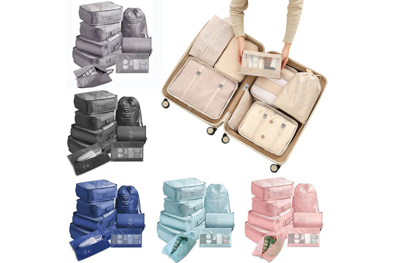 8-Piece Travel Organisation Packing Cubes Set – Perfect for Summer Holidays | Wowcher