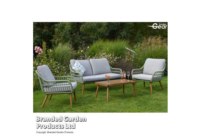 Aluminium Sage Rope Outdoor Lounge Set – Weather-Resistant Garden Sofa & Coffee Table | Wowcher Aluminium Sage Rope Outdoor Lounge Set – Weather-Resistant Garden Sofa & Coffee Table | Wowcher