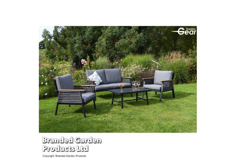 Aluminium Weather-Resistant Outdoor Lounge Set with Grey Cushions – 4-Seater Modern Garden Furniture | Wowcher Aluminium Weather-Resistant Outdoor Lounge Set with Grey Cushions – 4-Seater Modern Garden Furniture | Wowcher