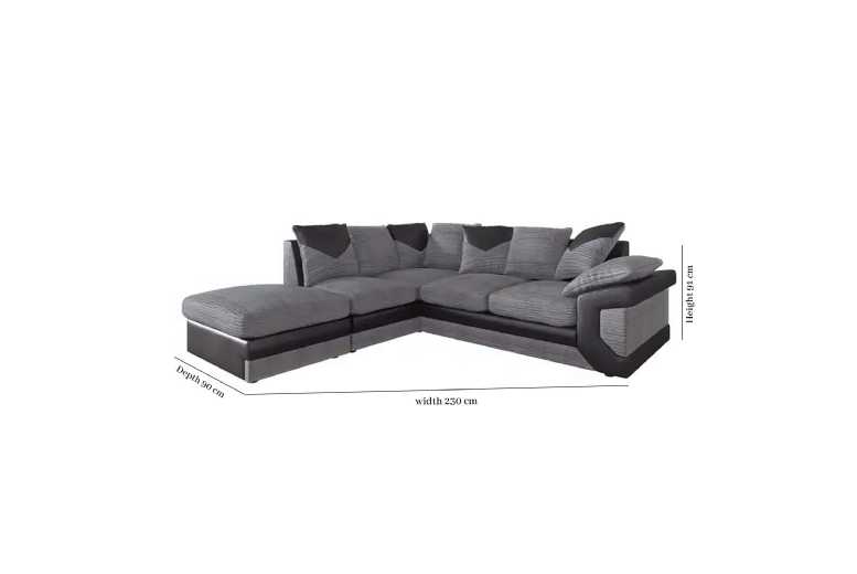 Cambridge Modern Chenille Fabric Corner Sofa Set – 3+2 Seater, Grey or Brown | Wowcher