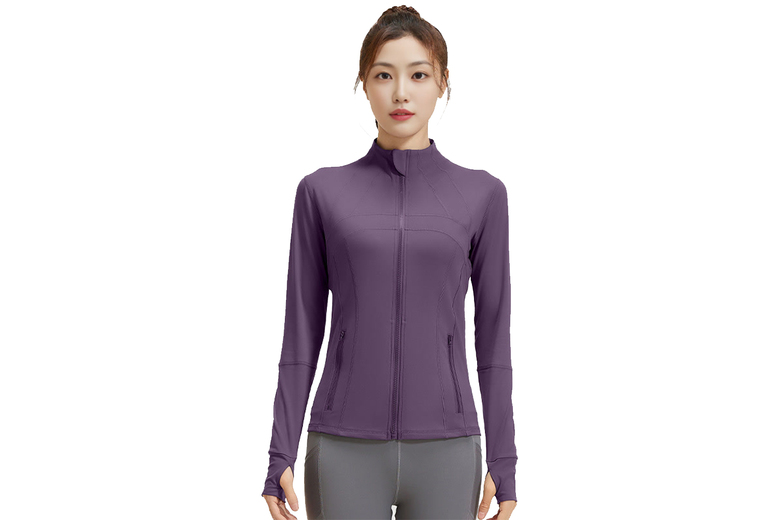 Unisex White Compression Sports Jacket – Breathable Slim Fit, Lightweight Stretch, 6 Colours (Polyester/Spandex) | Wowcher