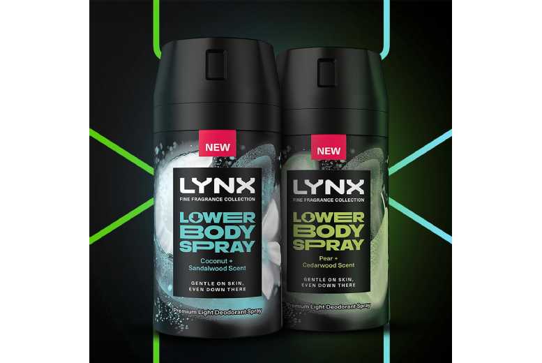 Lynx Lower Body Spray Duo – Coconut & Sandalwood + Pear & Cedarwood, Aluminium-Free Deodorant for Sensitive Skin | Wowcher
