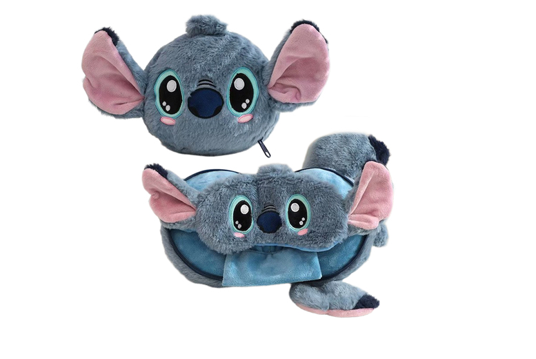 2-in-1 Kids Travel Eye Mask & Headrest – Foldable, Plush, Fun Designs for Children | Wowcher