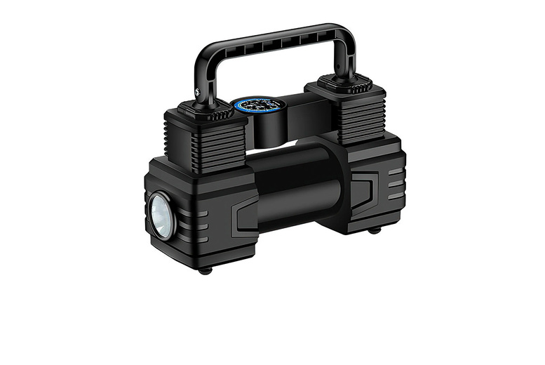 Portable Dual Cylinder Car Tyre Inflation Pump With Built-In Torch! | Wowcher