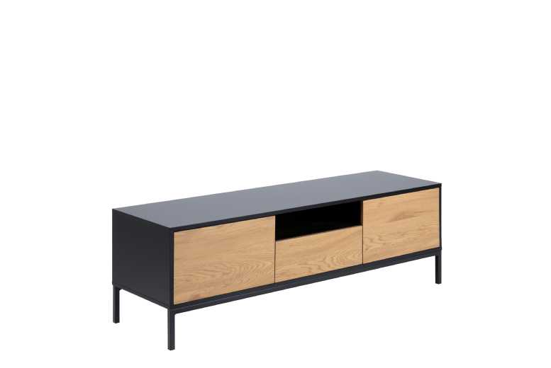 Contemporary Black Oak TV Stand – Storage Media Unit with 2 Doors & 1 Drawer | Wowcher Contemporary Black Oak TV Stand – Storage Media Unit with 2 Doors & 1 Drawer | Wowcher