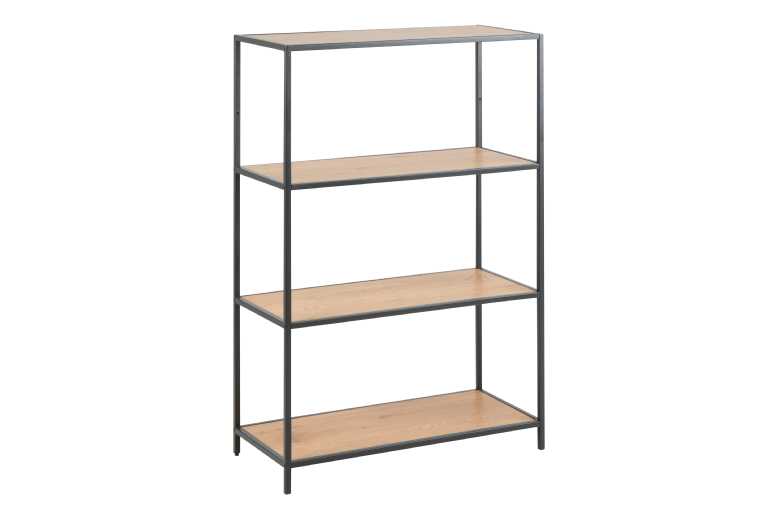Low Bookcase with 3 Shelves – Industrial Metal & Oak Storage Unit | Wowcher Low Bookcase with 3 Shelves – Industrial Metal & Oak Storage Unit | Wowcher