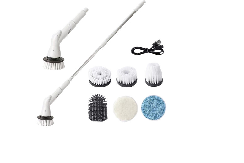 6-in-1 Cordless Electric Spin Cleaner – Multi-Surface Cleaning Brush, Adjustable Handle, Long Battery Life | Wowcher 6-in-1 Cordless Electric Spin Cleaner – Multi-Surface Cleaning Brush, Adjustable Handle, Long Battery Life | Wowcher