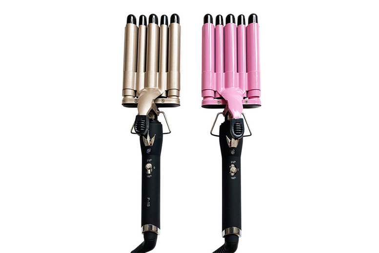 5 Barrel Ceramic Hair Waver – Professional Beach Waves Styler, Fast Heat-Up, Adjustable Settings | Wowcher