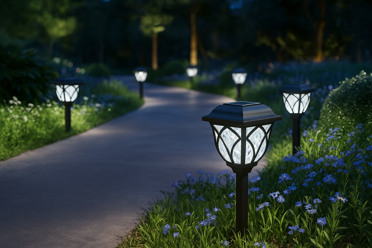 Solar LED Garden Path Lights – 6 Pack, Weatherproof, Warm & White Options | Wowcher
