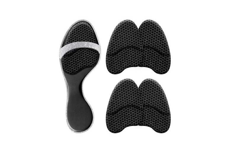 Black 2 Pairs Anti-Slip Suede & Gel Invisible Insoles for High Heels – Women’s Comfort Shoe Pads | Wowcher