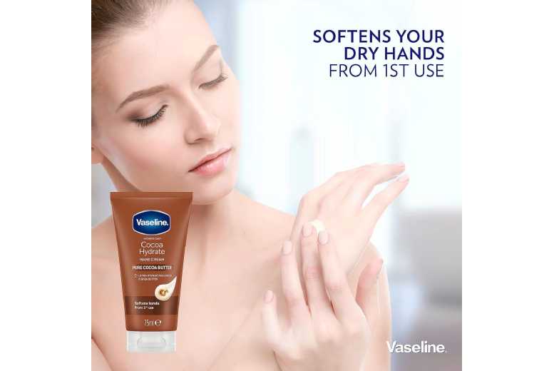 Vaseline Pure Cocoa Butter Hydrating Hand Cream – Nourishing Cream for Dry & Sensitive Skin, 3 x 75ml Tubes | Wowcher