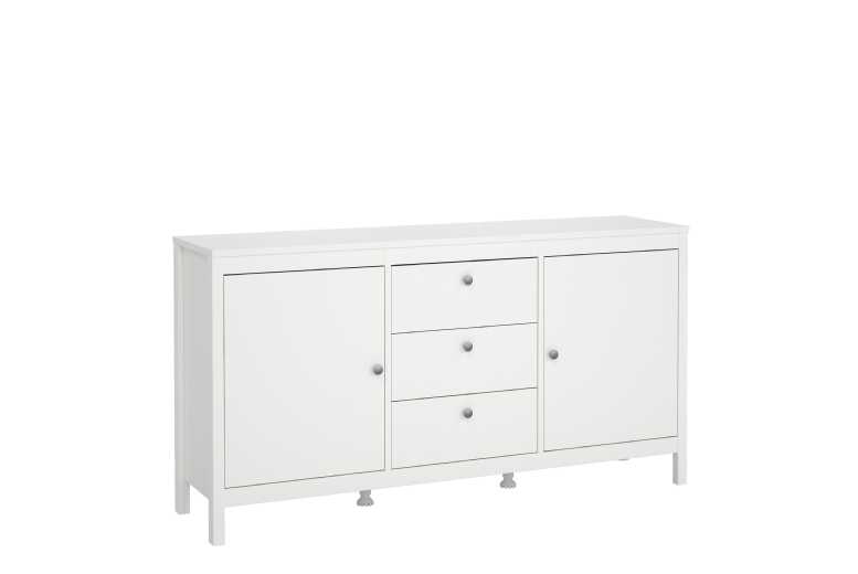 Large Sideboard 2 Doors 3 Drawers White Black Oak Storage Unit | Wowcher Large Sideboard 2 Doors 3 Drawers White Black Oak Storage Unit | Wowcher
