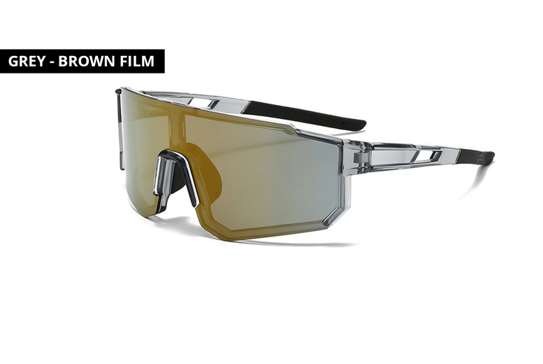 Unisex Fashion cycling sunglasses, Grey with Brown Film | Wowcher
