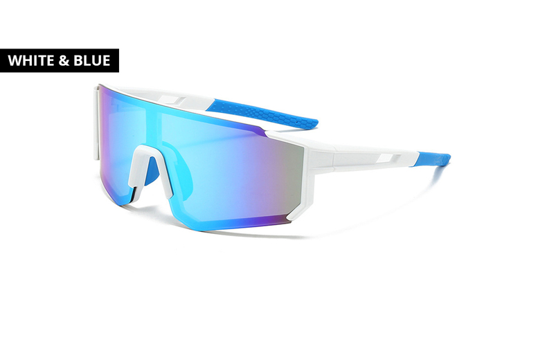 Unisex Fashion cycling sunglasses, White and Blue | Wowcher