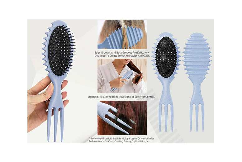 2-In-1 Curly Hair Defining Brush – Volumizing & Frizz-Free Styling Tool | Wowcher