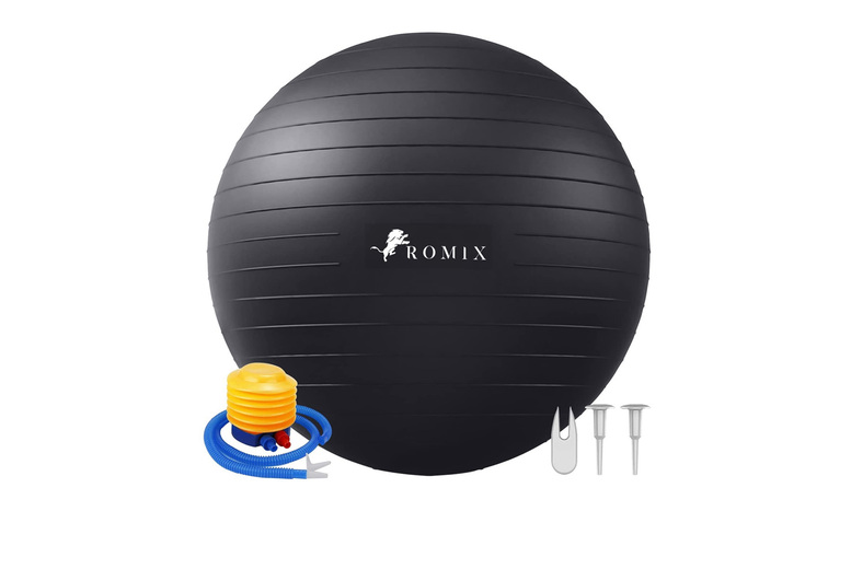 65cm Anti-Burst Gym & Pregnancy Exercise Ball – Heavy-Duty PVC, Non-Slip, 250kg Capacity | Wowcher