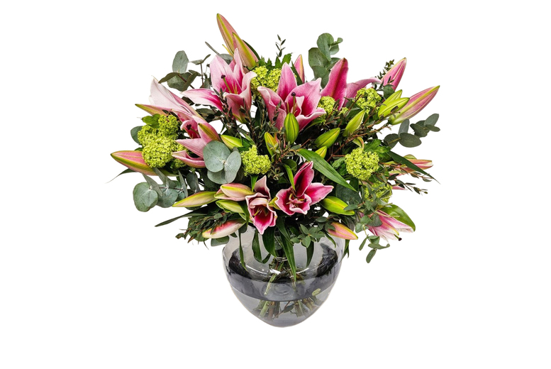 Lilyana Hand-Tied Pink Bouquet – Oriental Lilies | Wowcher Lilyana Hand-Tied Pink Bouquet – Oriental Lilies | Wowcher