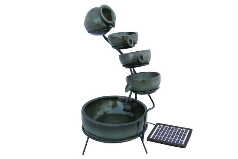 4 Tier Spilling Bowls Solar Water Feature – Garden Ornament & Patio Accessory 4 Tier Spilling Bowls Solar Water Feature – Garden Ornament & Patio Accessory
