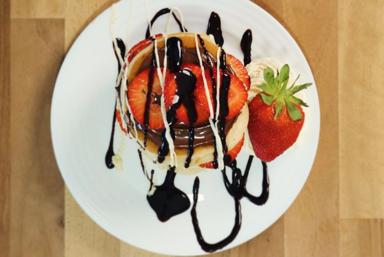 Waffles or Pancakes with Hot Drink for Two at Five Fox Lane | Wowcher