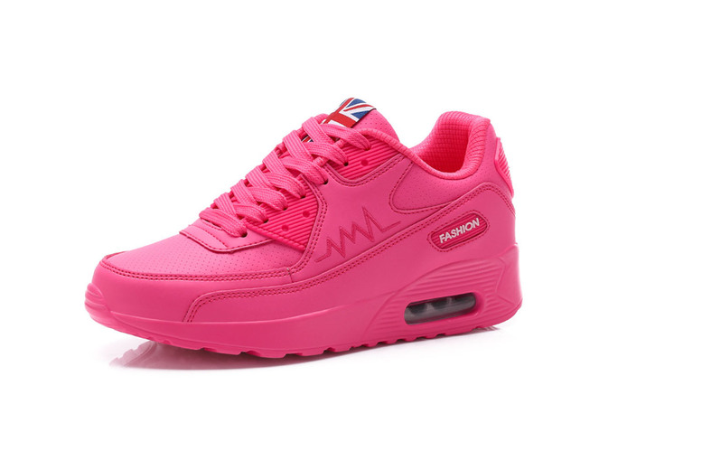 Unisex Pink Designer  PU Leather Air Cushion Sports Shoes – Breathable & Stylish | Wowcher