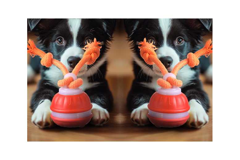Interactive Rolling Ball Toy for Puppy/Small Dogs with Rope | Wowcher
