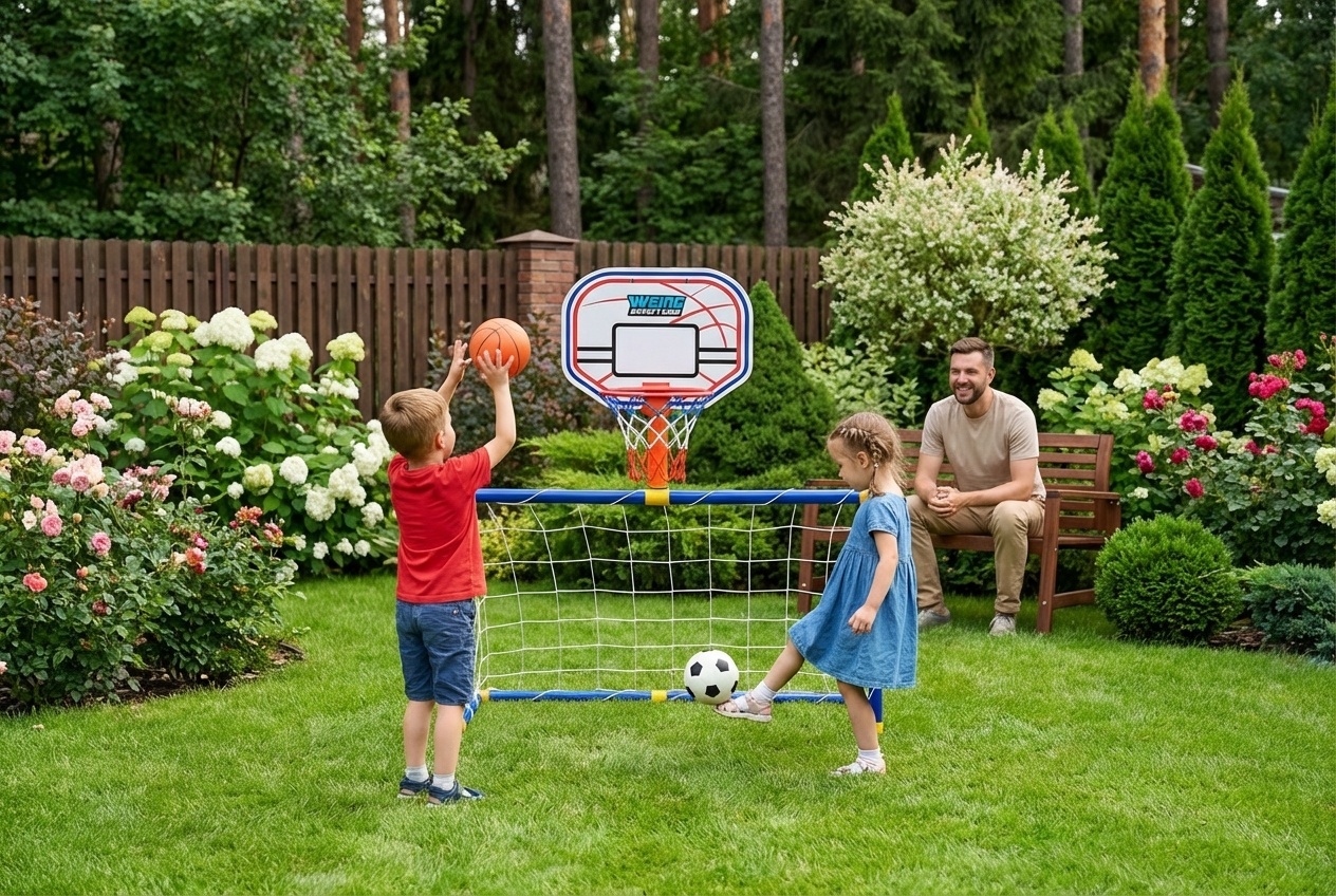 2-in-1 Football & Basketball Sports Toy Set for Kids | Wowcher