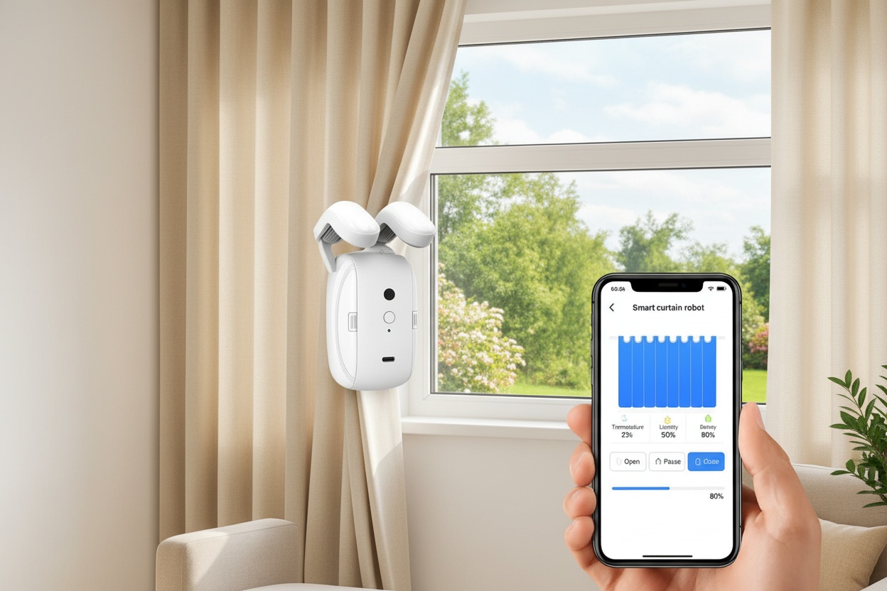 Remote Controlled Curtain Opener - Durable Living Room Accessory, Remote Included, Single or Double Option | Wowcher