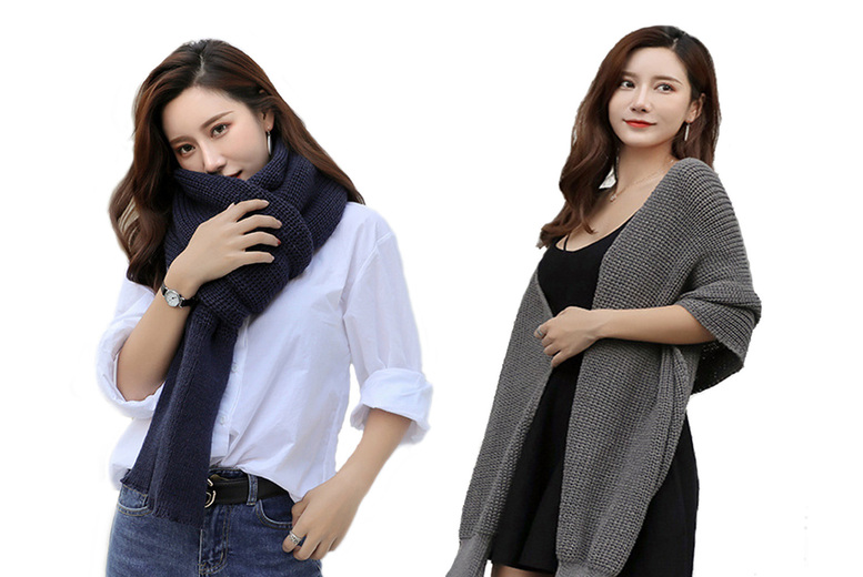 Unisex Grey Sleeved Scarf-Style Cardigan – 2 Options & 3 Colours | Wowcher Unisex Grey Sleeved Scarf-Style Cardigan – 2 Options & 3 Colours | Wowcher