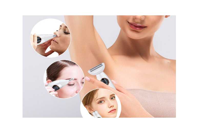 Rechargeable 5-in-1 Electric Lady Shaver & Nose Hair Trimmer – Wet & Dry Face & Body | Wowcher