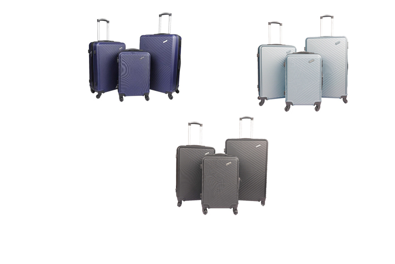 Durable ABS Hard Shell 3 Piece Suitcase Set with Spinner Wheels | Wowcher