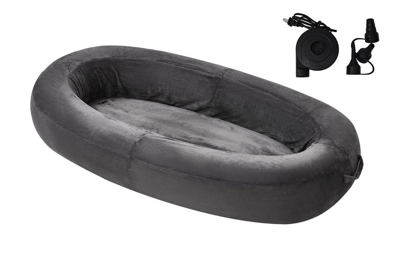 Velvet Inflatable Adult Human Pet Bed – Soft Plush Lounge Mattress, 175cm x 110cm | Wowcher