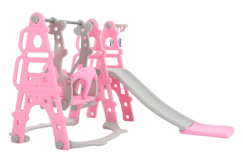 3-in-1 Toddler Swing, Slide & Basketball Hoop Sturdy Construction