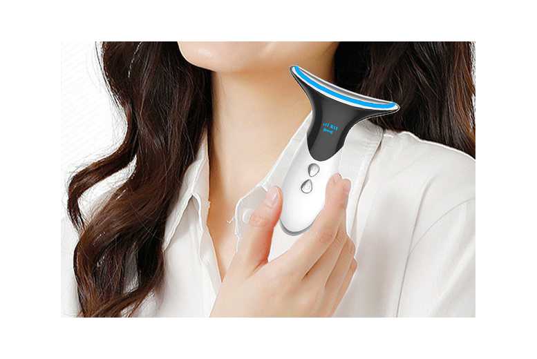 Professional EMS Face Massager & LED Neck Wrinkle Remover – Advanced Beauty Tech, Portable Design | Wowcher