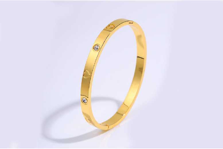 Unisex Adjustable Titanium Steel Diamond Cuff Bracelet – Gold, Rose Gold & Silver | Wowcher Unisex Adjustable Titanium Steel Diamond Cuff Bracelet – Gold, Rose Gold & Silver | Wowcher