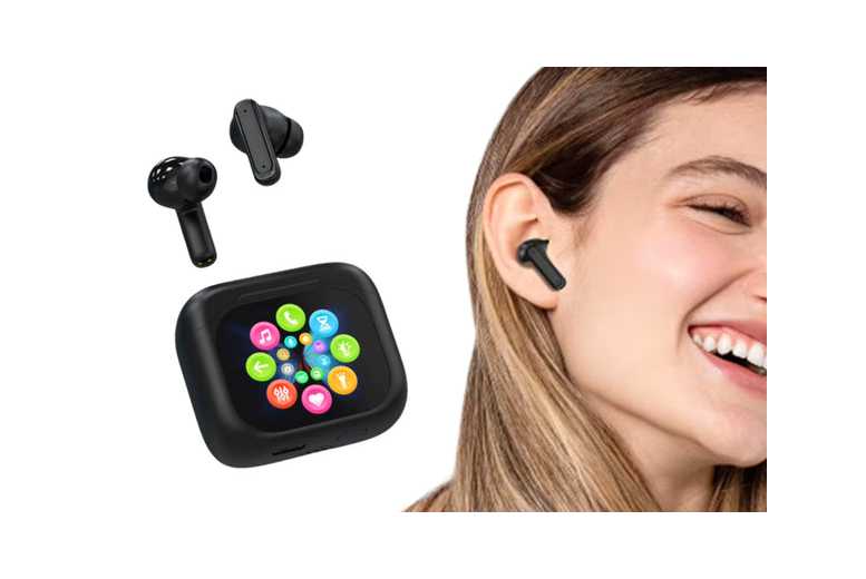 Bluetooth 5.3 Wireless Noise Cancelling Earbuds Headphones with LCD Display & ANC – Up to 45-Hour Battery | Wowcher