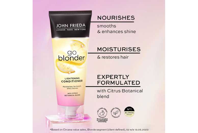 John Frieda Go Blonder Lightening Conditioner – Radiant Blonde Haircare, 250ml | Wowcher John Frieda Go Blonder Lightening Conditioner – Radiant Blonde Haircare, 250ml | Wowcher