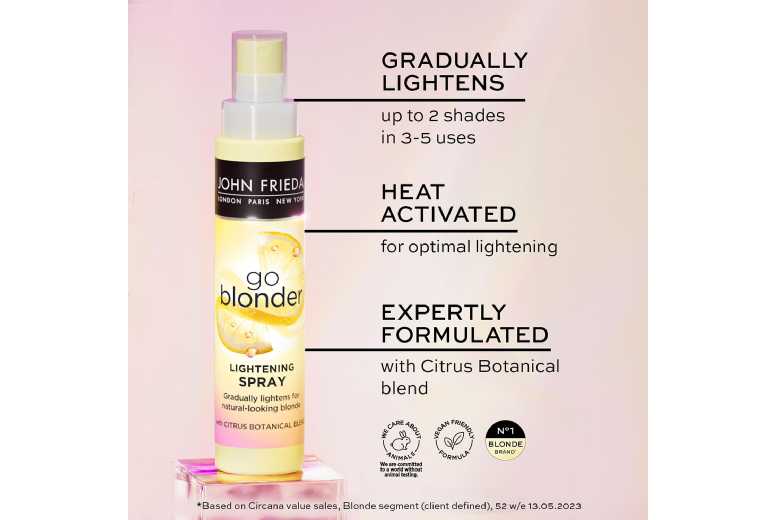 John Frieda Go Blonder Lightening Spray, 100ml – Professional Haircare Solution | Wowcher John Frieda Go Blonder Lightening Spray, 100ml – Professional Haircare Solution | Wowcher