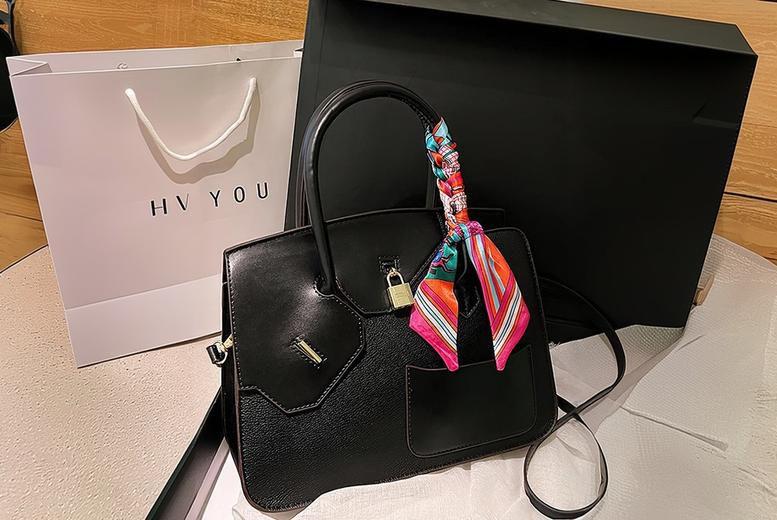 Unisex Brown Luxury Croc-Embossed Vegan Leather Tote Bag – Adjustable Strap, Oversized, 9 Colours, Designer- Satchel | Wowcher