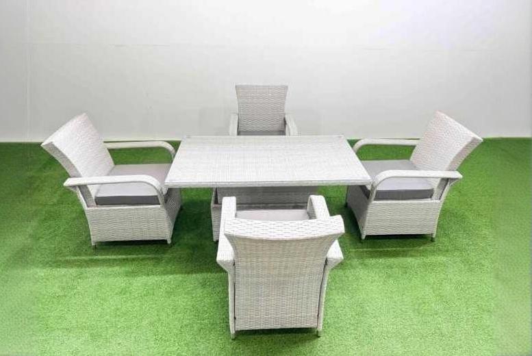 5 PCS PE Rattan Dining Set with Adjustable Lifting Table | Wowcher 5 PCS PE Rattan Dining Set with Adjustable Lifting Table | Wowcher