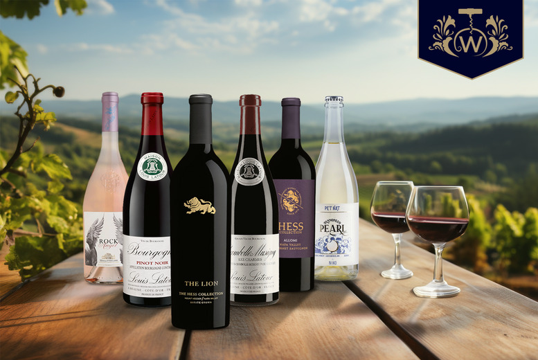 6 Bottle Wine Hamper – 3 Options Including Whispering Angel | Wowcher