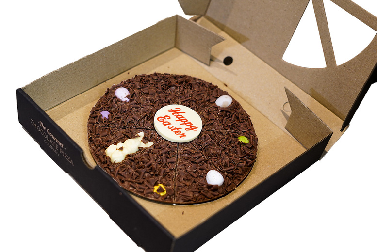 Luxury All-Chocolate Easter Hamper – Milk Chocolate Digging Bunny Egg, Duck Bombes, Pizza & Biscuit Gift Set | Wowcher