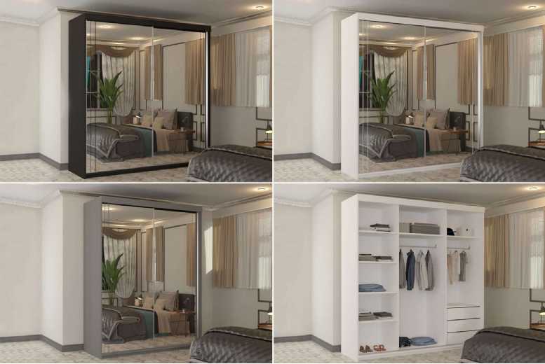 Ankara Sliding Mirror Wardrobe – Modern Bedroom Storage in 3 Colours & 2 Sizes | Wowcher Ankara Sliding Mirror Wardrobe – Modern Bedroom Storage in 3 Colours & 2 Sizes | Wowcher