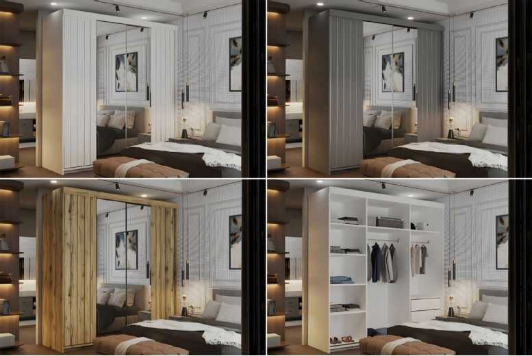 Bitlis Contemporary MDF Sliding Wardrobe with Full-Length Mirror – White, Grey & Votan Finish, Space-Saving Storage | Wowcher Bitlis Contemporary MDF Sliding Wardrobe with Full-Length Mirror – White, Grey & Votan Finish, Space-Saving Storage | Wowcher