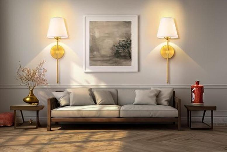 2-Piece Energy-Efficient Iron & Fabric Lampshade Light Set | Wowcher 2-Piece Energy-Efficient Iron & Fabric Lampshade Light Set | Wowcher