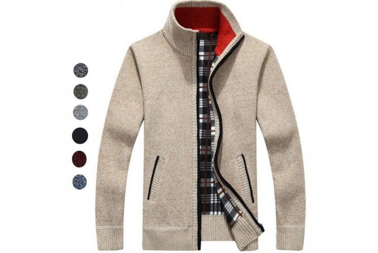 Black Men’s Zipped Knit Sweater Jacket – Cotton Blend, Stand Collar, Lightweight Cardigan | Wowcher Black Men’s Zipped Knit Sweater Jacket – Cotton Blend, Stand Collar, Lightweight Cardigan | Wowcher